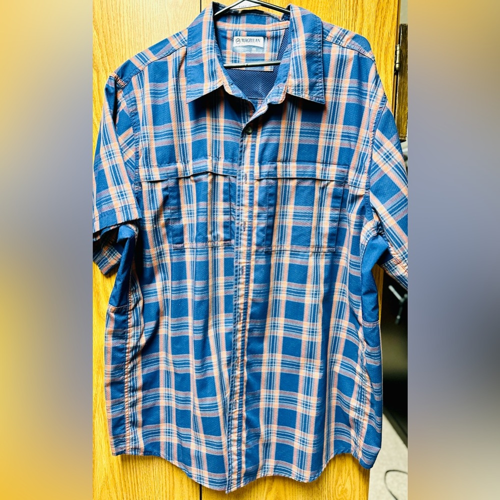 Men's Magellan Short sleeve Button Down Plaid Shirt
